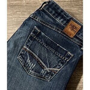 BKE Women's Mystic 20 Stretch Low Rise Dark Wash Vintage Jean SZ 27x31.5 (29x30)